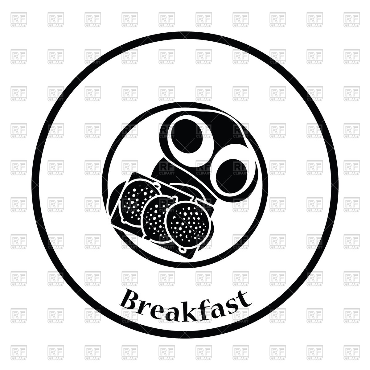 1200x1200 Thin Circle Design Of Breakfast Icon Vector Image Vector Artwork