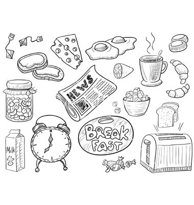 380x400 Breakfast Vector On Vectorstock