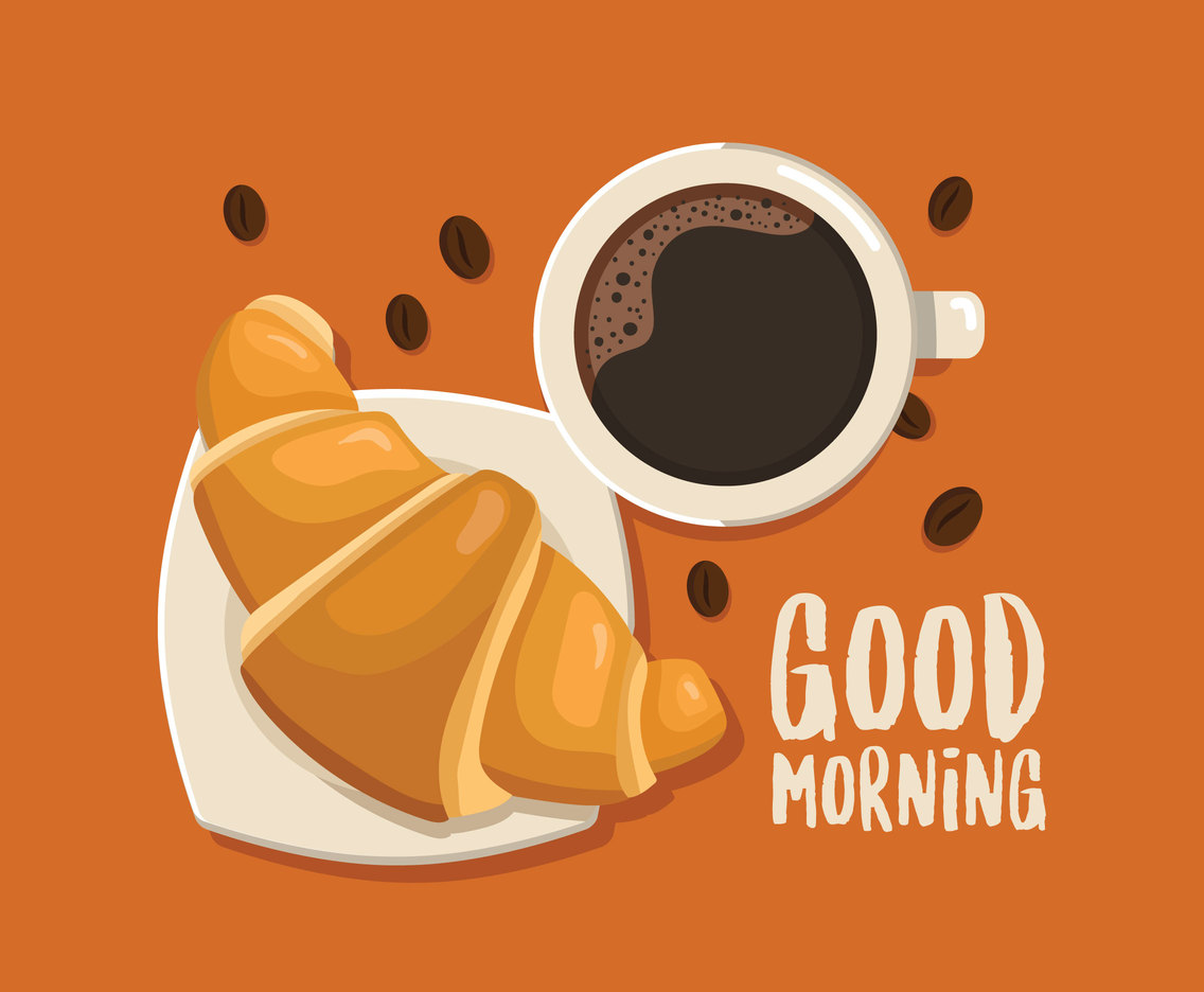 1136x936 Coffe And Croissant For Breakfast Vector Art Amp Graphics