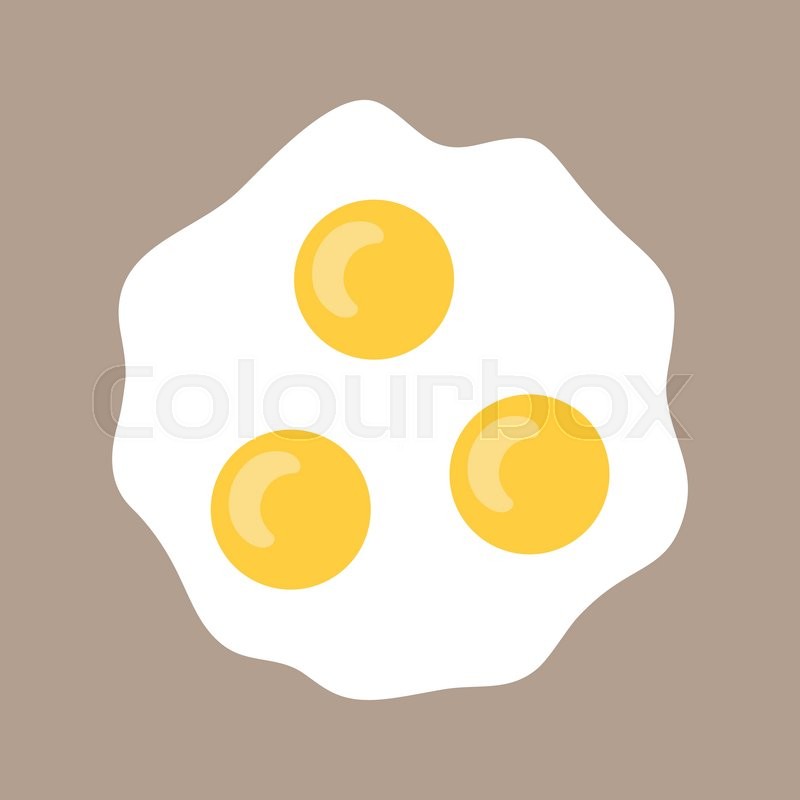 800x800 Scrambled Eggs . Flat Icon Fried Eggs. Food For Breakfast. Vector