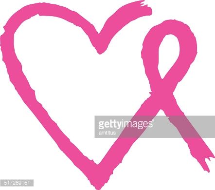 442x390 Breast Cancer Awareness Ribbon With Heart Shape In The Middle On