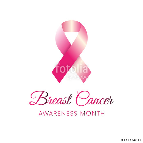 500x500 Breast Cancer Awareness Ribbon. Vector Illustration. Stock Image