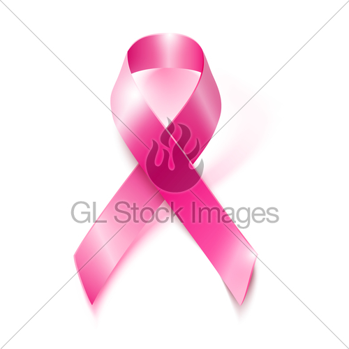 500x500 Vector Pink Ribbon Breast Cancer Awareness Symboll Gl Stock Images