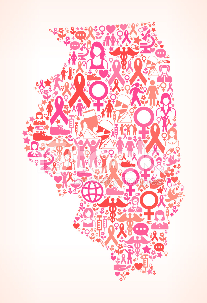 700x1024 Illinois Breast Cancer Awareness Royalty Free Vector Art Pattern