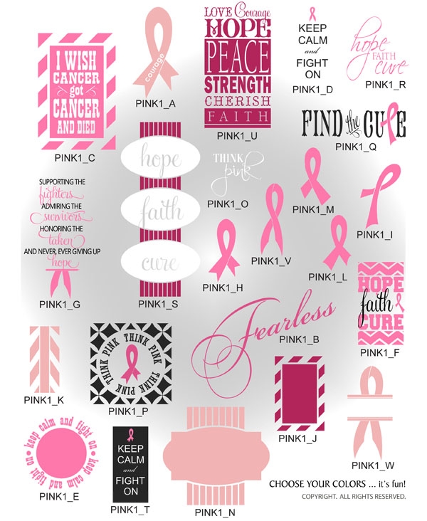 600x732 Breast Cancer Ribbon Vector Design Graphics For Vinyl Lettering
