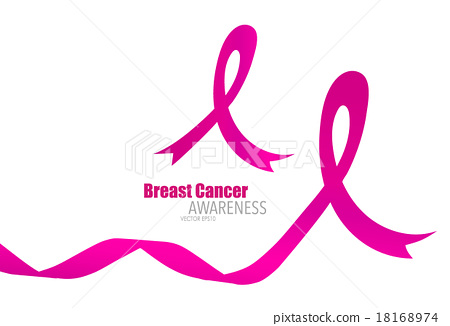 450x326 Breast Cancer Awareness Pink Ribbon. Vector Illustration.