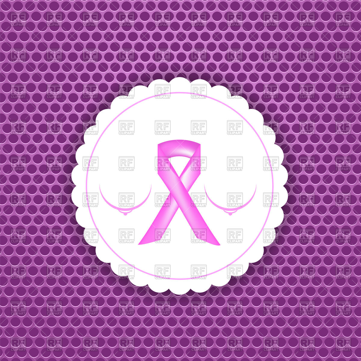 1200x1200 Pink Breast Cancer Ribbon On Paper Sticker Vector Image Vector