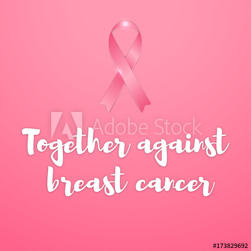500x500 Breast Cancer Vector Illustration Pink Banner With Pink Ribbon