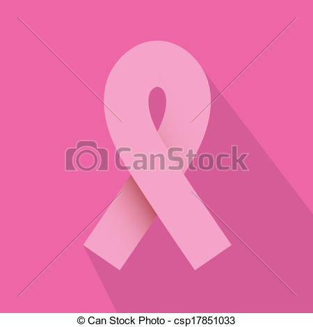 450x470 Breast Cancer Over Pink Background Vector Illustration.