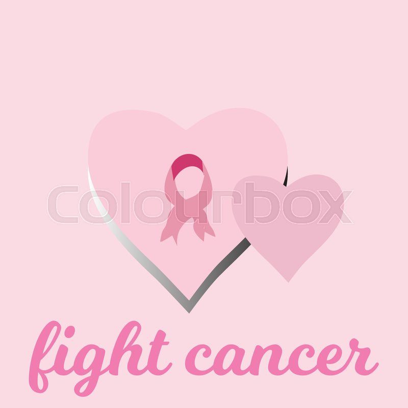 800x800 Fight Cancer. Vector Breast Cancer Awareness Poster Design. Stroke