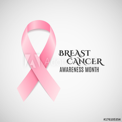 500x500 Breast Cancer Awareness Pink Ribbon. Dark Text. Fighting Cancer