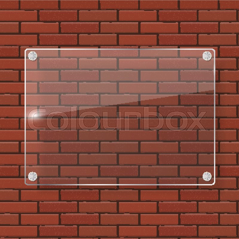 800x800 Glass Frame On Brick Wall Vector Illustration Background Eps10