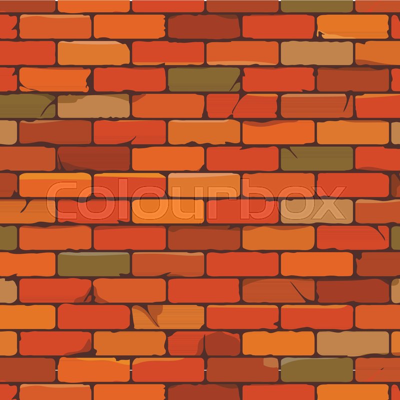 800x800 Seamless Brown Brick Wall Background In Cartoon Style. Vector