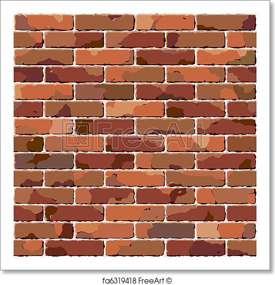 561x581 Free Art Print Of Old Brick Wall. Seamless Texture. . Vector