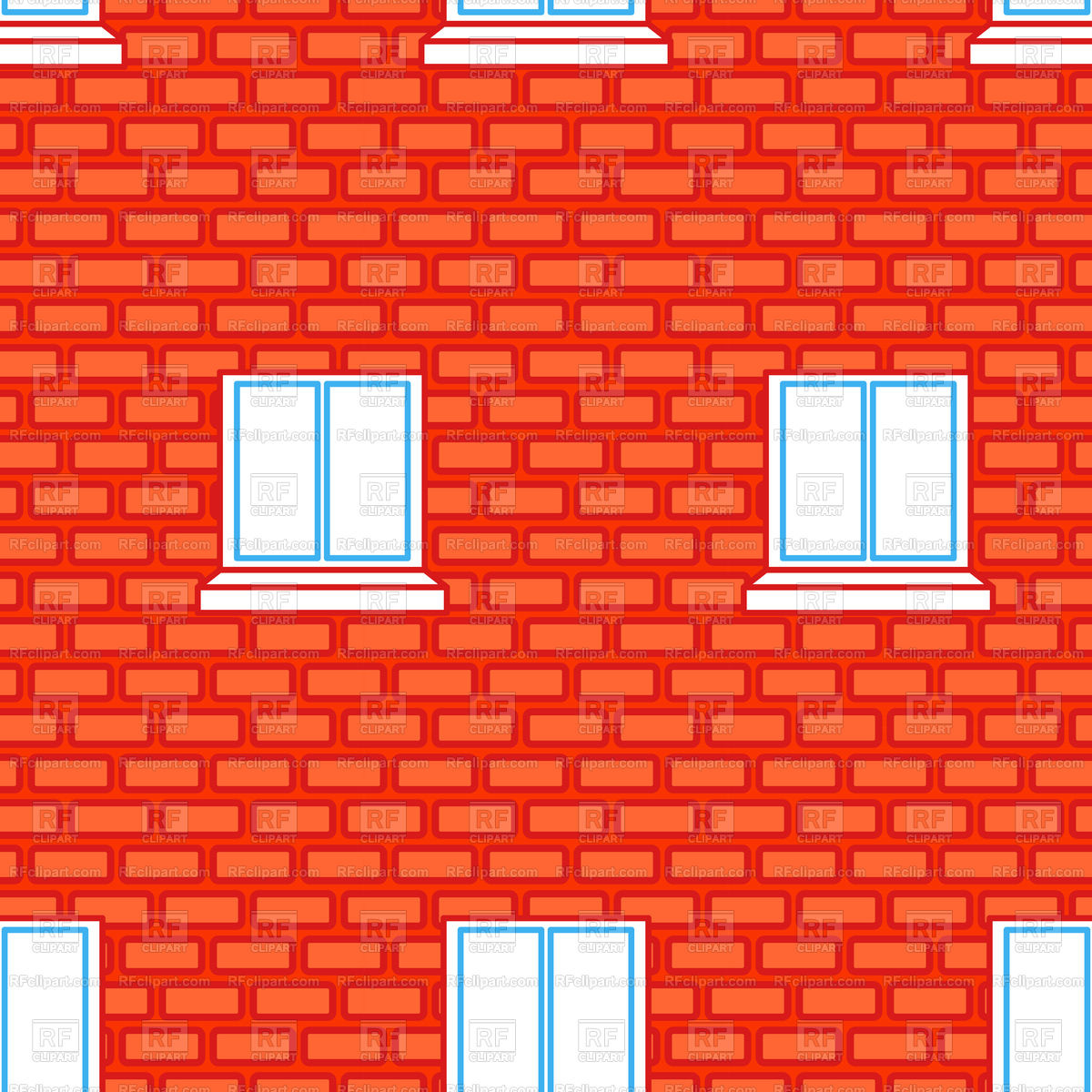 1200x1200 Windows And Brick Wall Seamless Texture Vector Image Vector