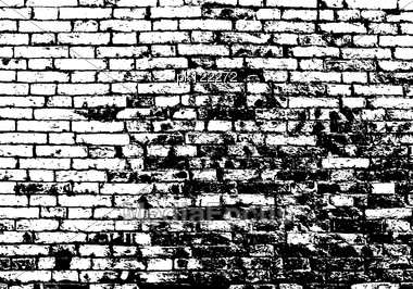 380x266 Grunge White Black Brick Wall Background Vector Illustration