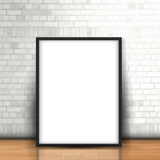 626x626 Ai] Blank Picture Leaning Against A Brick Wall Vector Free