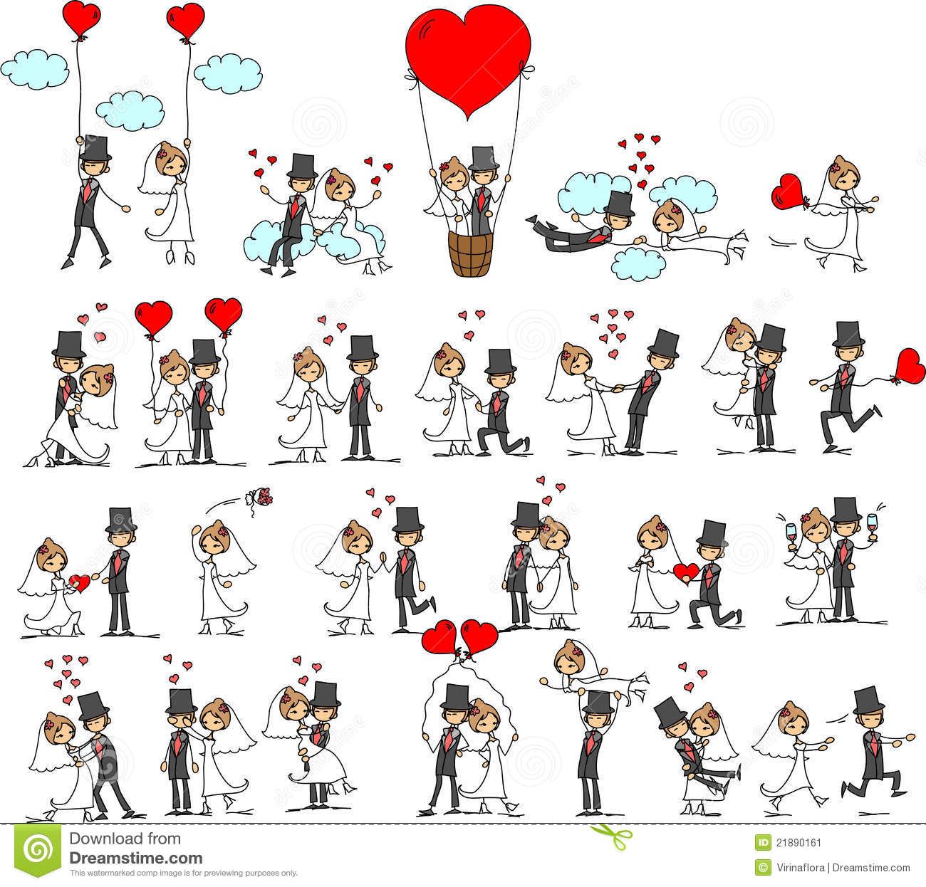 1300x1246 Download Lovely Wedding Bride Groom Vector Cartoon Vector Via