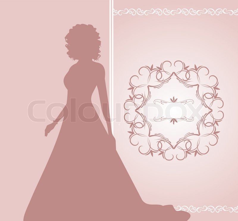 800x744 Illustration Wedding Invitation Or Card With Girl Bride