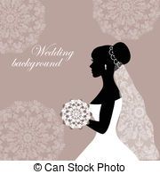 180x195 Silhouettes Of The Bride And Groom On A Burgundy Background With