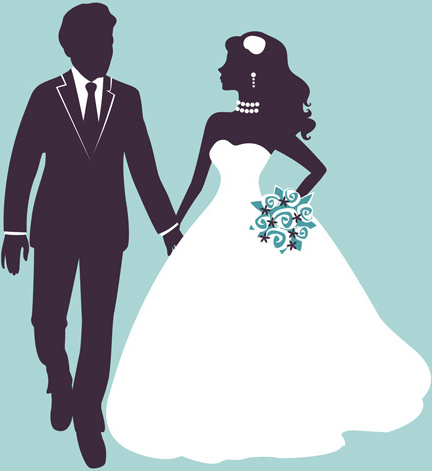 432x471 Sina With Bride Wedding Vector Silhouettes Free Vector In