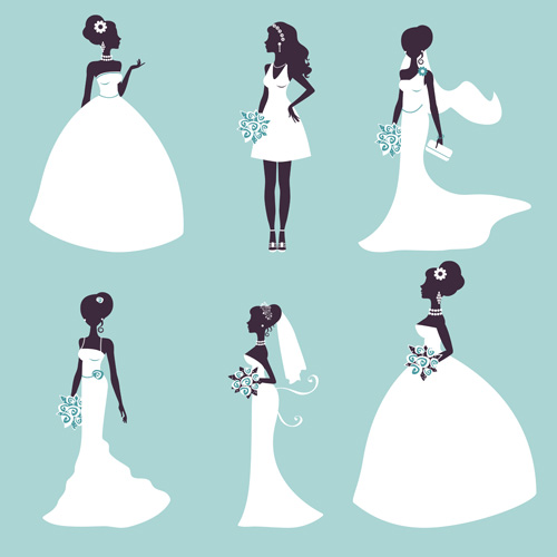 500x500 Bride And Wedding Silhouettes Vector Material Free Download