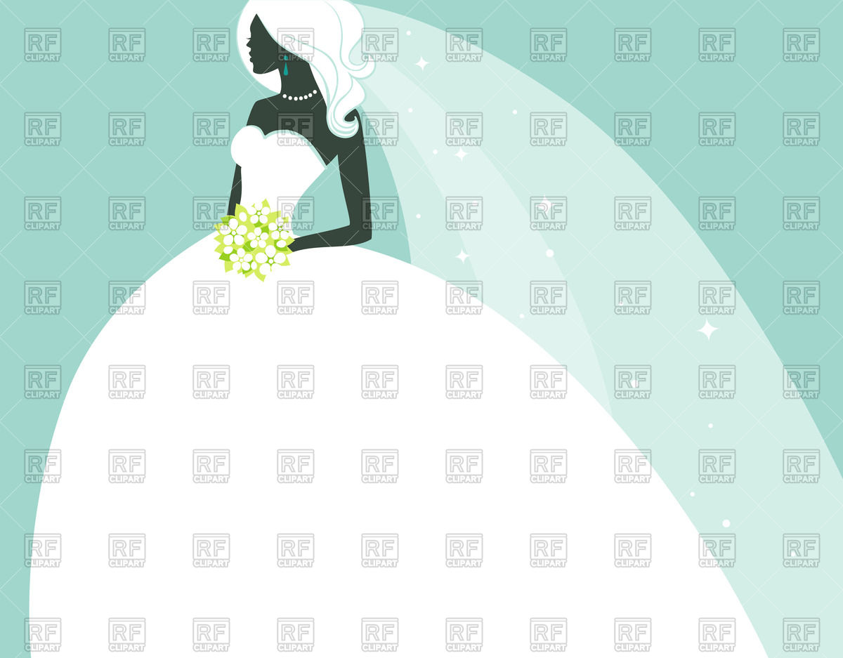 1200x937 Silhouette Of Woman In Beautiful Wedding Dress (Bride) Vector