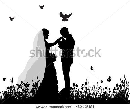 450x380 Wedding Silhouette Free Vector Bride Vector Download Free Vector
