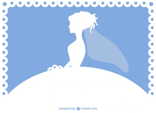 626x455 White Bride Silhouette Vector Free Download