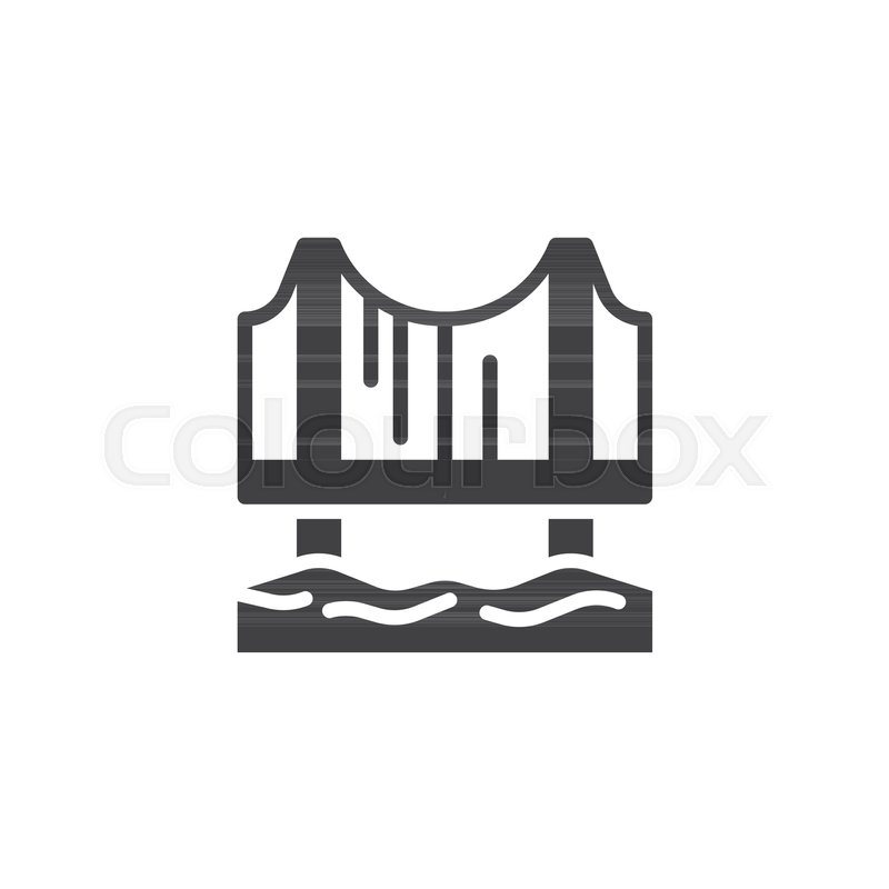 800x800 Bridge Icon Vector, Filled Flat Sign, Solid Pictogram Isolated On