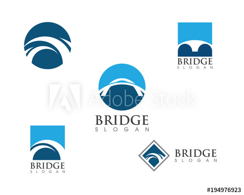 500x400 Bridge Icon Vector Illustration Logo