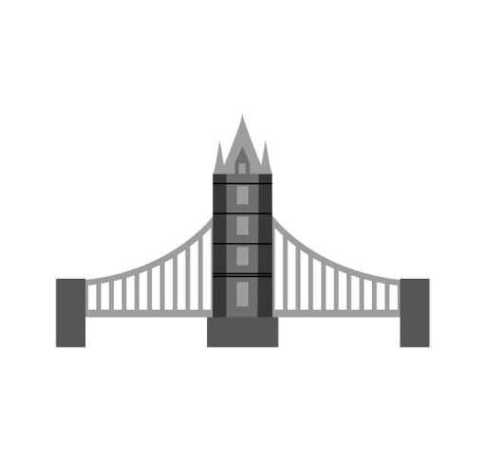 700x663 Classic British Bridge Icon Vector Illustration Design Wall Mural