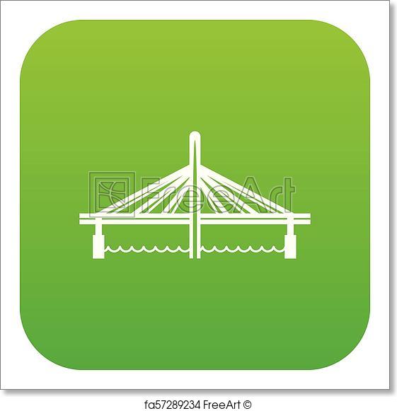561x581 Free Art Print Of Millau Viaduct Bridge Icon Green Vector. Millau