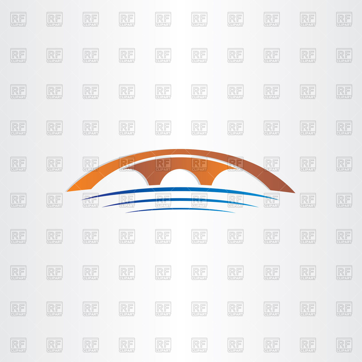 1200x1200 Bridge And River Stylized Icon Vector Image Vector Artwork Of