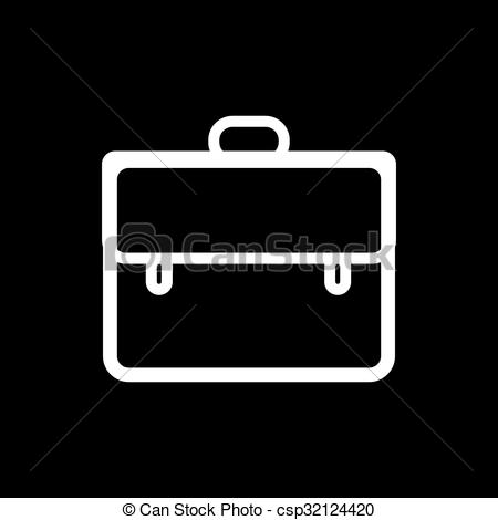 450x470 Briefcase Icon, Vector Illustration. Flat Design Style.