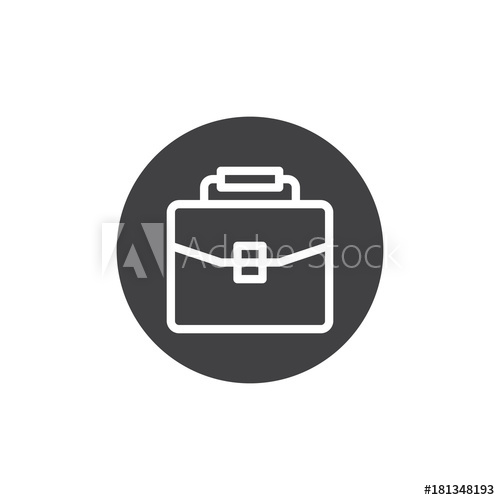 500x500 Briefcase Icon Vector, Filled Flat Sign, Solid Pictogram Isolated