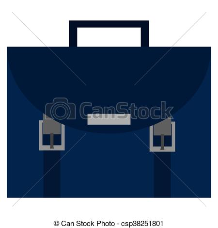 450x470 Simple Flat Design Blue Briefcase Icon Vector Illustration.