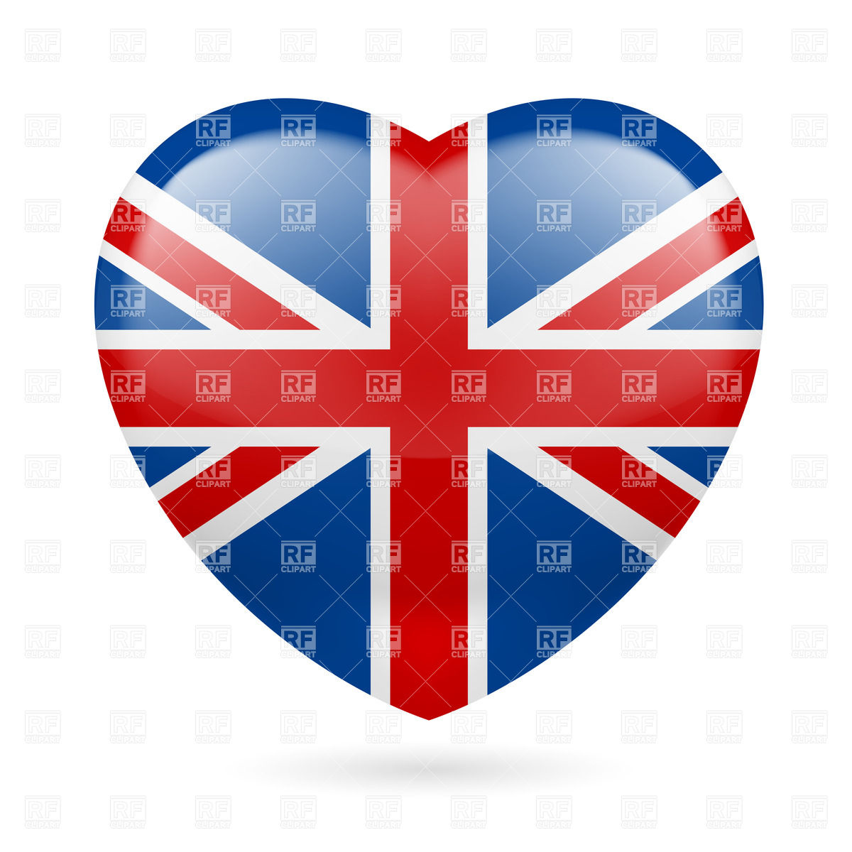 1200x1200 Heart With British Flag Colors. I Love United Kingdom Vector Image
