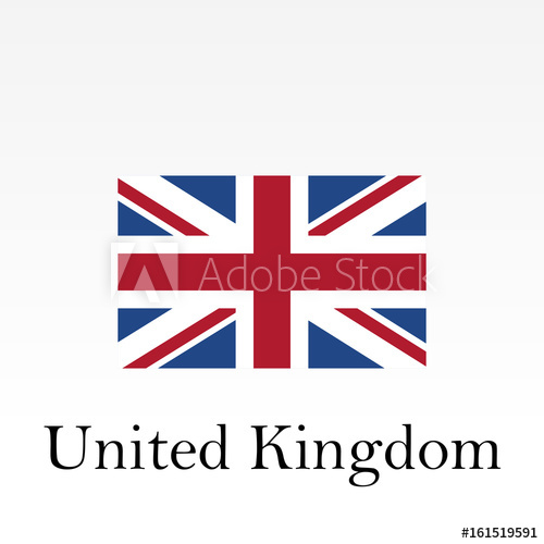 500x500 United Kingdom Flag. Great Britain National Symbol. British Flag