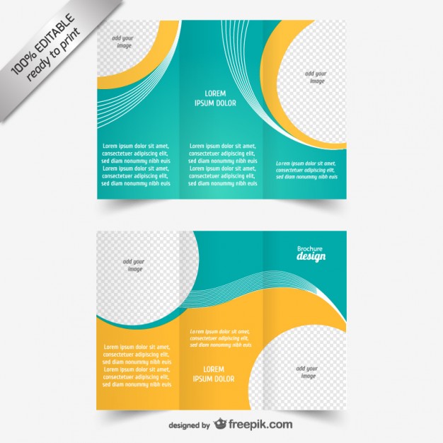 626x626 Blue And Yellow Brochure Template Vector Free Download