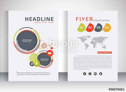 500x367 Business Flyer, Brochure Vector Template With Circle Shape Stock