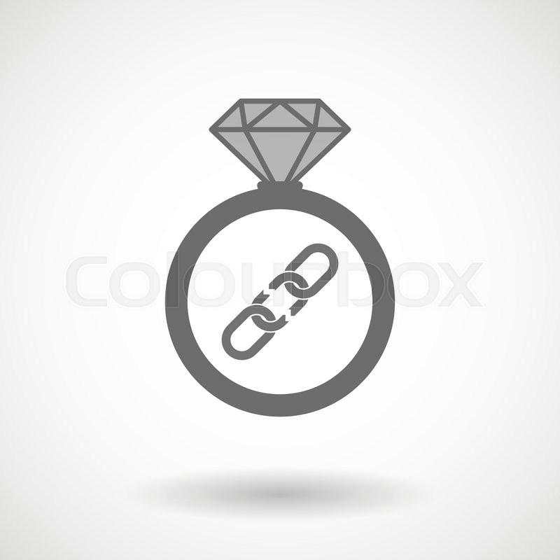 800x800 Illustration Of An Isolated Vector Ring Icon With A Broken Chain