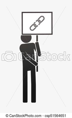 288x470 Isolated Demonstrator With A Broken Chain. Illustration Of An