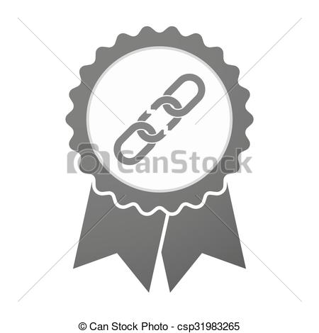 450x470 Vector Badge Icon With A Broken Chain. Illustration Of An Isolated