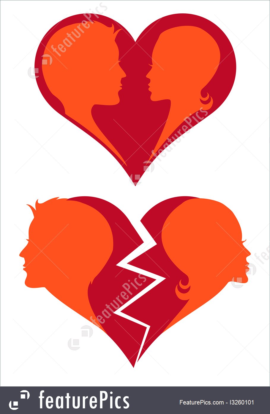 909x1392 Love And Broken Heart, Vector