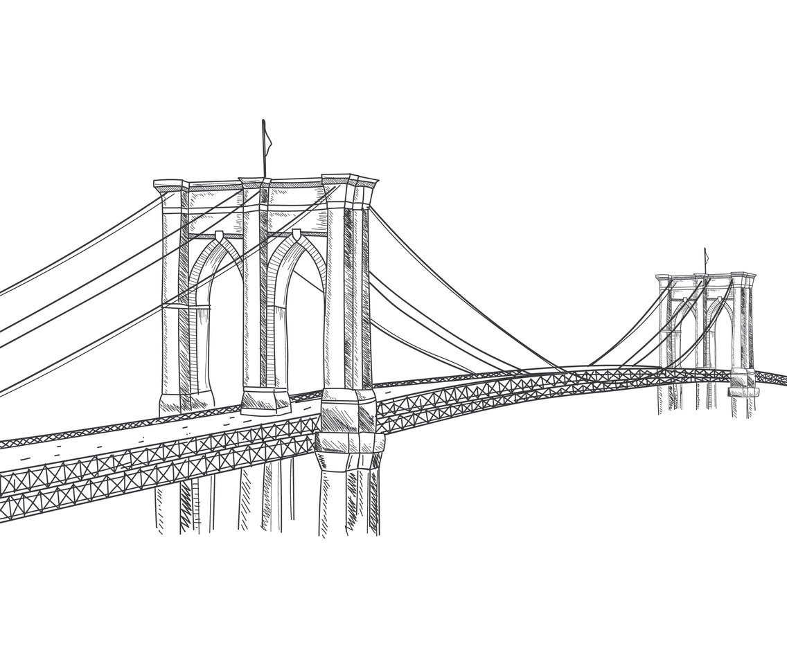 1136x936 Hand Drawn Brooklyn Bridge Vector Art Amp Graphics