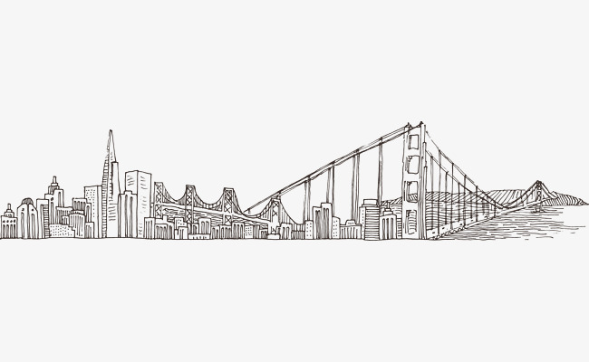 650x400 Hand Painted City Brooklyn Bridge, Hand Painted City, Building