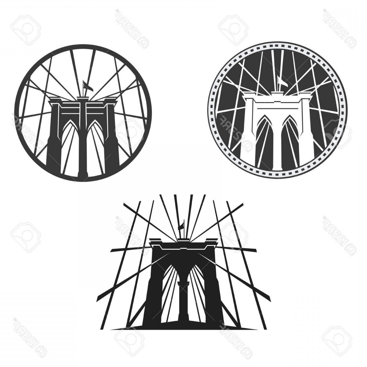 1560x1560 Photostock Vector New York Symbol Brooklyn Bridge Vector
