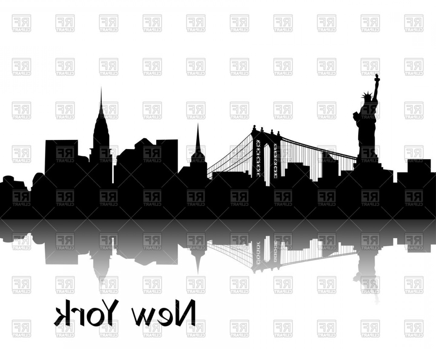 1440x1152 Silhouette Of Cityscape Of New York Brooklyn Bridge Statue Of
