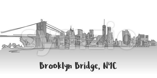 620x310 Brooklyn Bridge Manhattan Skyline Landmark Vector Illustration